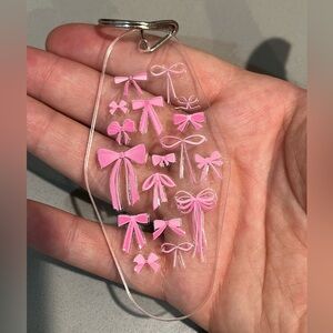 Pink Bow Keychain